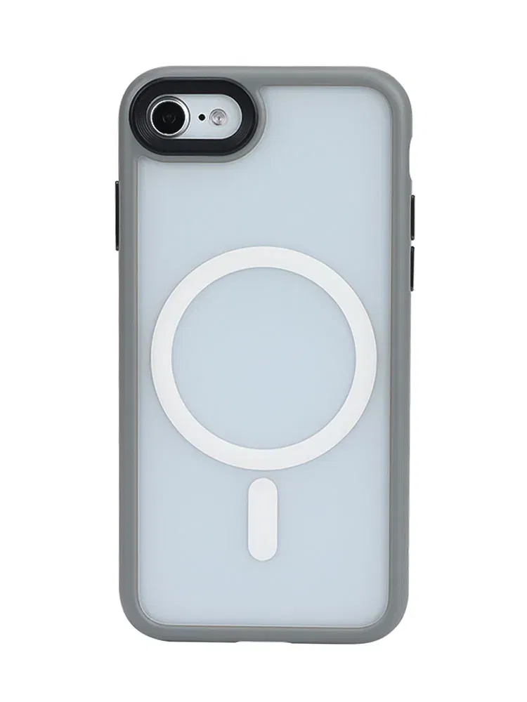 Color: WHITE, Material: aluminum - Magnetic Luxury Matte Translucent Armor Shockproof Case For iPhone 7 8 SE2 SE3 7Plus 8Plus For Magsafe Wireless Charge Cover