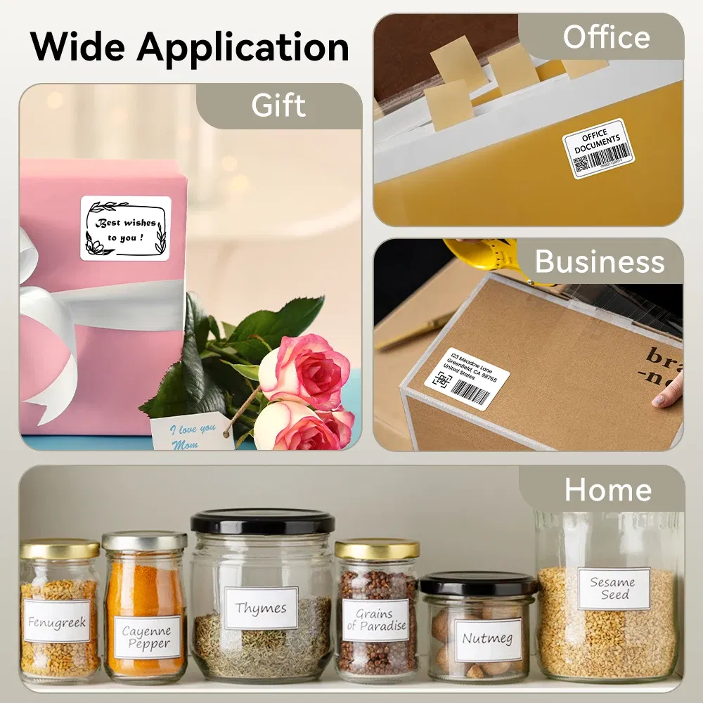 Color: Light White - Phomemo Label Maker Paper M110 Label Adhesive Paper White Waterproof Thermal Sticker for M110 M221 M200 M220 Portable Printer