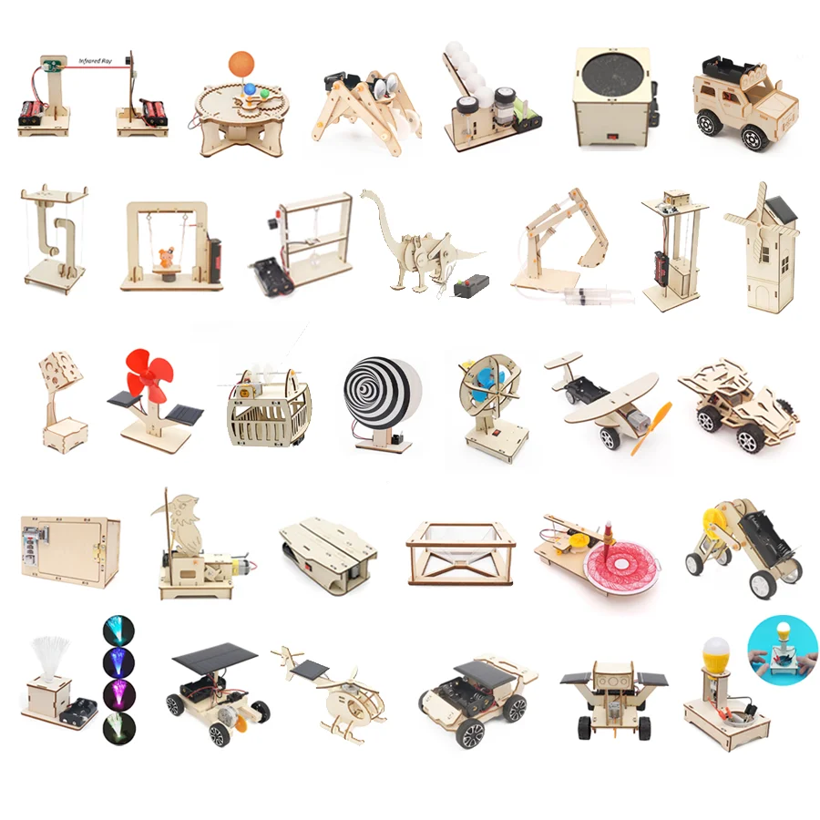 Color: Red - DIY Handmade Small Production Physical Model Assembly Craft Technology Science Experiment Educational Toy Project for School Kid