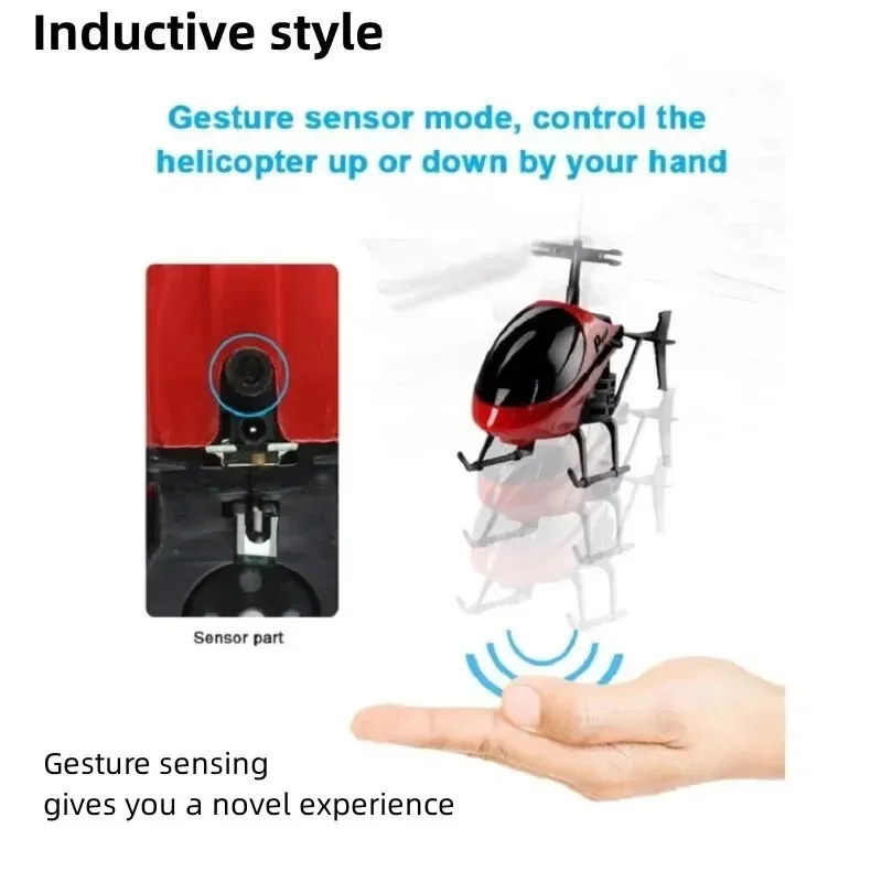 Color: Red - Induction Hovering Safe Fall-resistant Mini Helicopters Toys Rechargeable RC Helicopters Drone Toys Children's Gifts