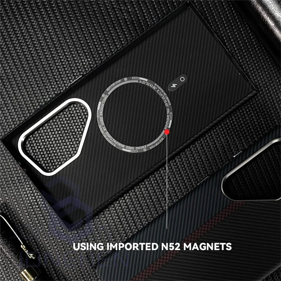 Color: SKY BLUE, Material: tpu - Carbon Fibre 3D Relief For MagSafe Case For Samsung Galaxy S24 Ultra S23 Plus Wireless Charge Hard PC Shockproof Magnetic Cover
