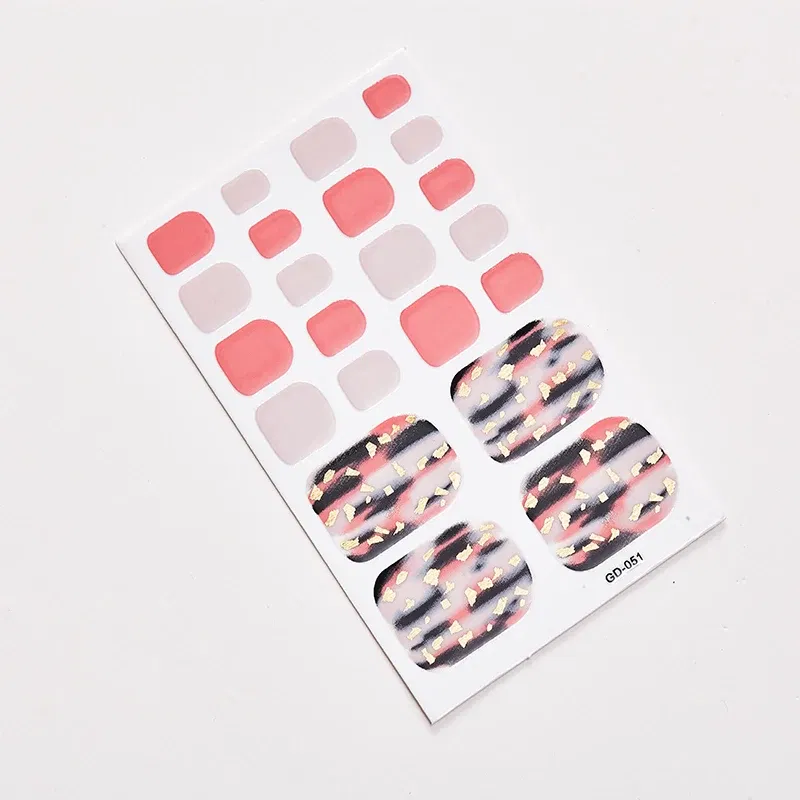 Color: Dark Navy - 22 Tips/Sheet Valentines Loveliness Full Cover Nail Stickers Fashion Nail Stickers Nail Sticker Set Designed Nail Tape Shiny