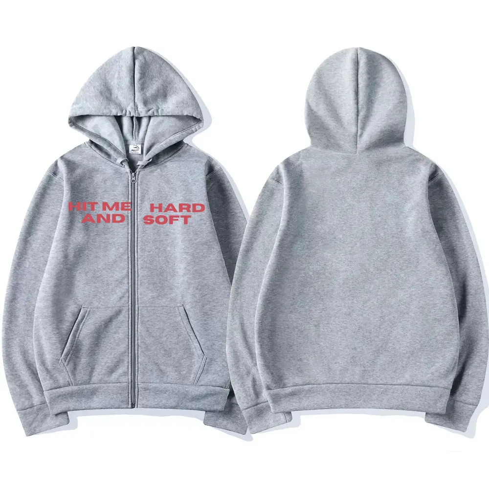 Color: SKY BLUE, Size: XXXL - Hit Me Hard and Soft 2025 Tour Zipper Hoodies Fans Gift Men Women Clothing Pullovers Fashion Hip Hop Zip Up Sweatshirts Jackets