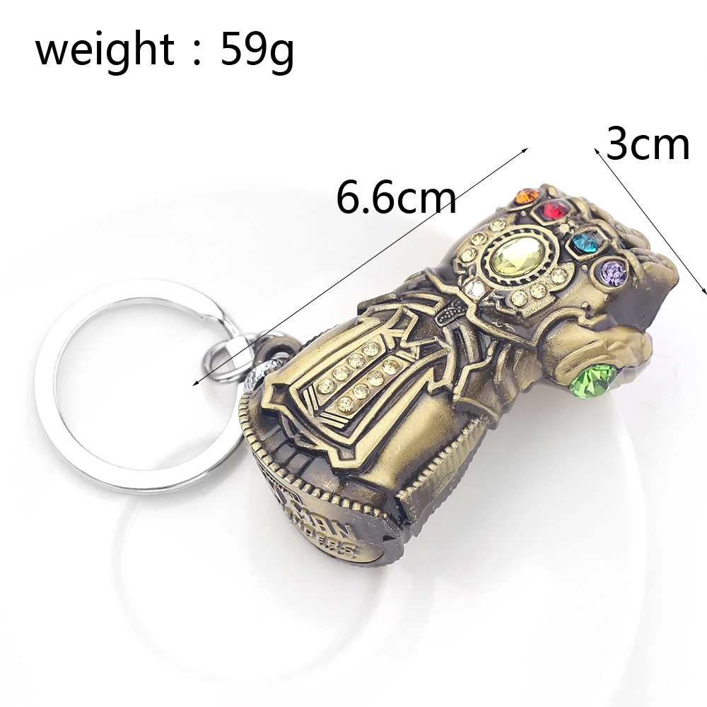 Color: GRAY, Ships From: CHINA - Avengers Thanos Infinity Gauntlet Keychain Disney Superhero Iron Man Infinity Gloves Keyrings Car Pendant Key Holder Accessories