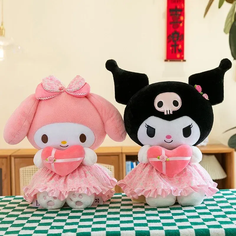 Color: SandyBrown - Sanrio Kuromi Plush Toy30cm Cinnamoroll Melody Stuffed Doll Comfortable And Soft Plush Toy Valentine's Day Child Birthday Gift