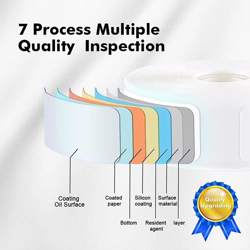 color: Silver - Niimbot Mini Printer Thermal Wire White/ Cable/Color/Round Sticker Self Adhesive Waterproof   Sticker For B1 B21 B203