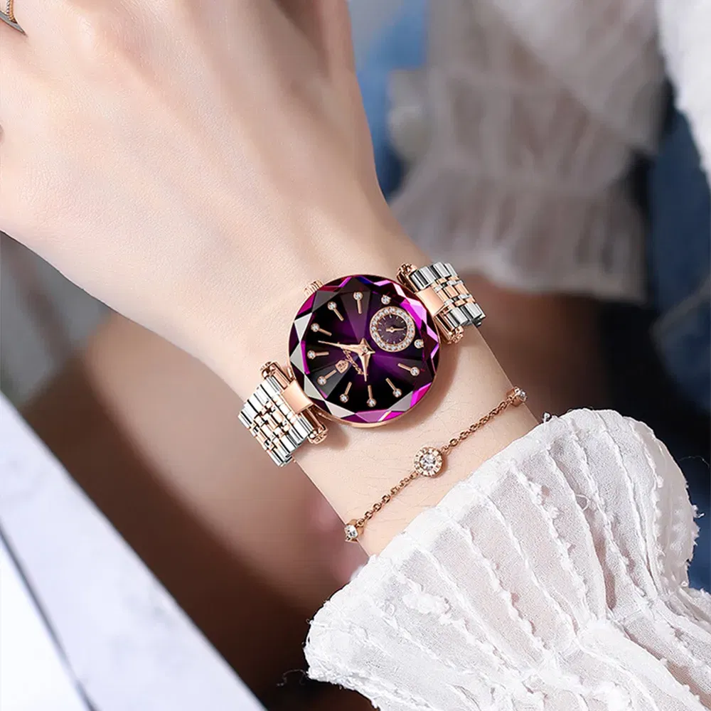 Color: Pink - POEDAGAR Luxury Woman Wristwatch Elegant Waterproof Stainless Steel Watch for Ladies Dress Diamond Quartz Women's Watches Reloj