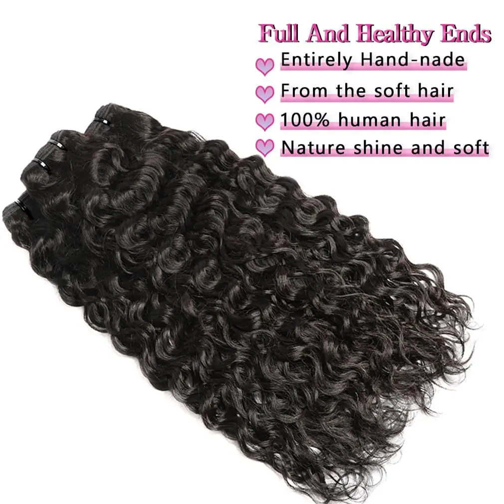 Color: #1, Material Grade: Remy Hair, Longest Hair Proportion: 25%-30%, Ships From: CHINA, Stretched Length: 16 18 18 - Water Wave Bundles 10A Peruvian 100% Human Hair Bundles 1 3 4 Bundles Deal Wet And Wavy Curly Hair Extensions