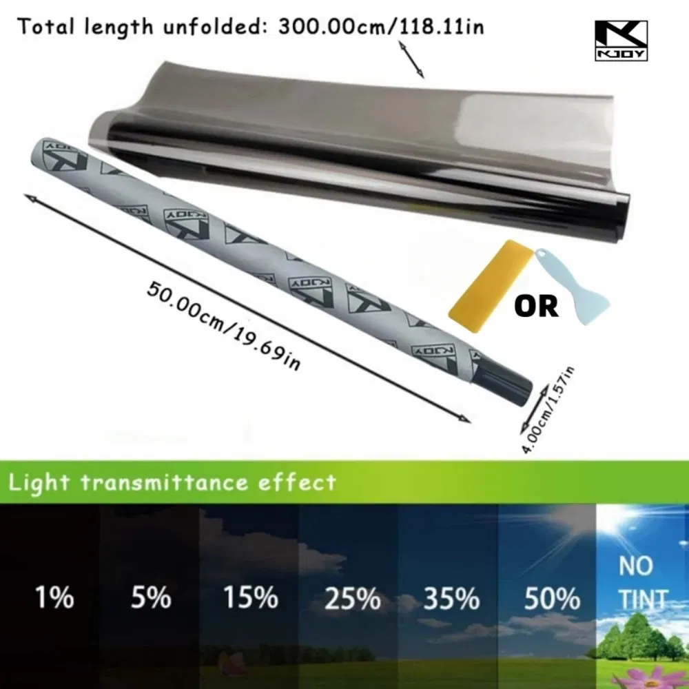 Size: 35*180cm - 3Mx50CM VLT Black Car Window Foils Tinting Film Home Window Glass Solar UV Protector Sticker Films Pearl Cotton Stick Box PAC