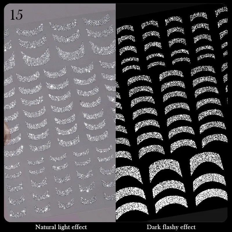 White French 3D Nail Stickers Manicure Gradient Line Flower Nail Art Designs Self-Adhesive Nail Tips Guides for DIY Decoration