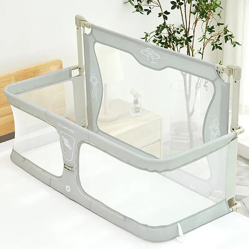 Color: Black, Ships From: CHINA - IMBABY Baby Safety Barrier Liftable Protective Side Bed 3 in 1 Baby Crib Portable Bed Rail Guard Sleeping Space for Baby Nest