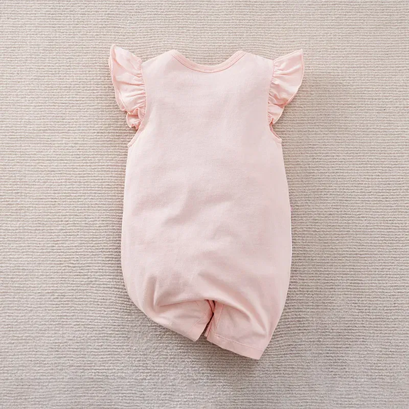 Color: Pink, Kid Size: 3M - Summer Fashion Girl Cute Cartoon Swan Cotton Comfortable Casual Sleeveless Round Neck Baby Bodysuit