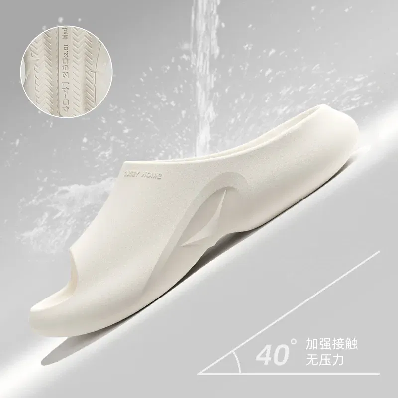 Color: black, Shoe Size: 44-45 - High Quality EVA Soft Thick Soled Slippers Women's Summer Fashion Wear Slippers Home Home Sandals Men's Beach Shoes