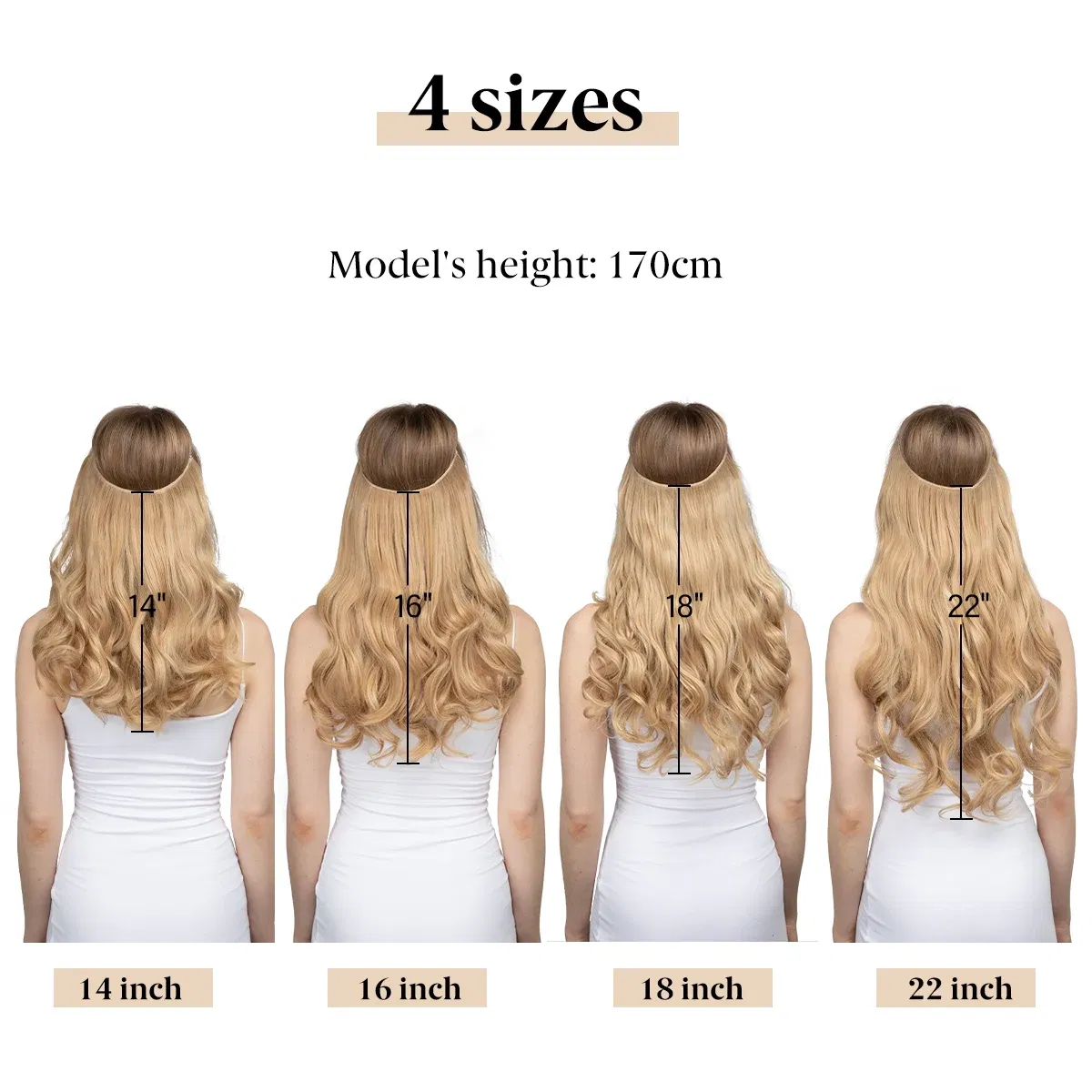 Color: P4/24, Stretched Length: 22INCHES - Synthetic No Clip Wave Hair Extensions Ombre Natural Black Blonde Pink One Piece False Hairpiece Fish Line Fake Hair Piece