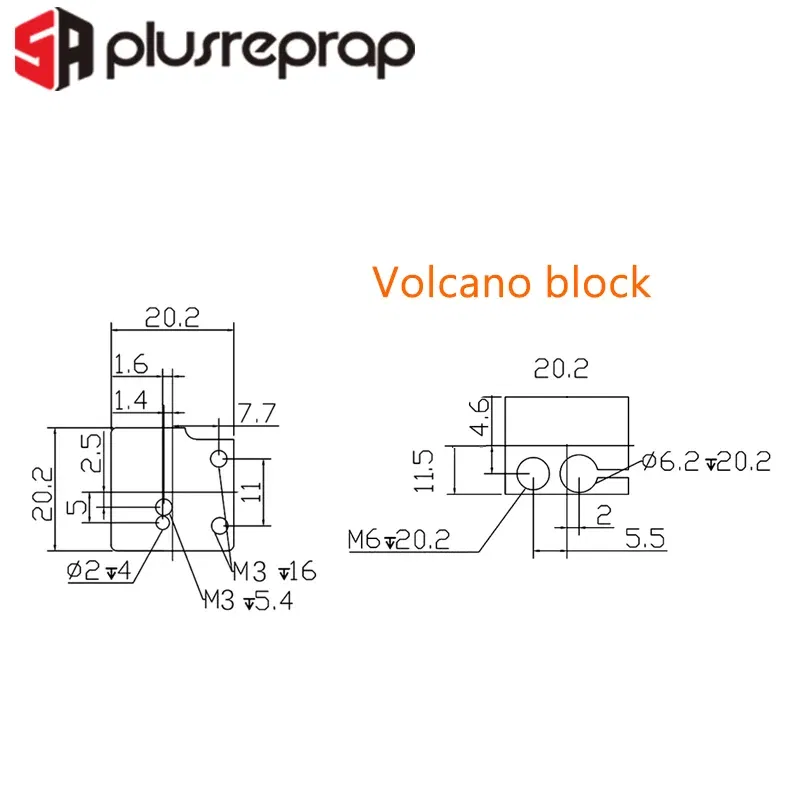 Color: Green - 3D Printer Accessories Heated Block MK7 MK8 MK10 V5 V6 Volcano CR10 for Print Head Extruder J-head Aluminum Block