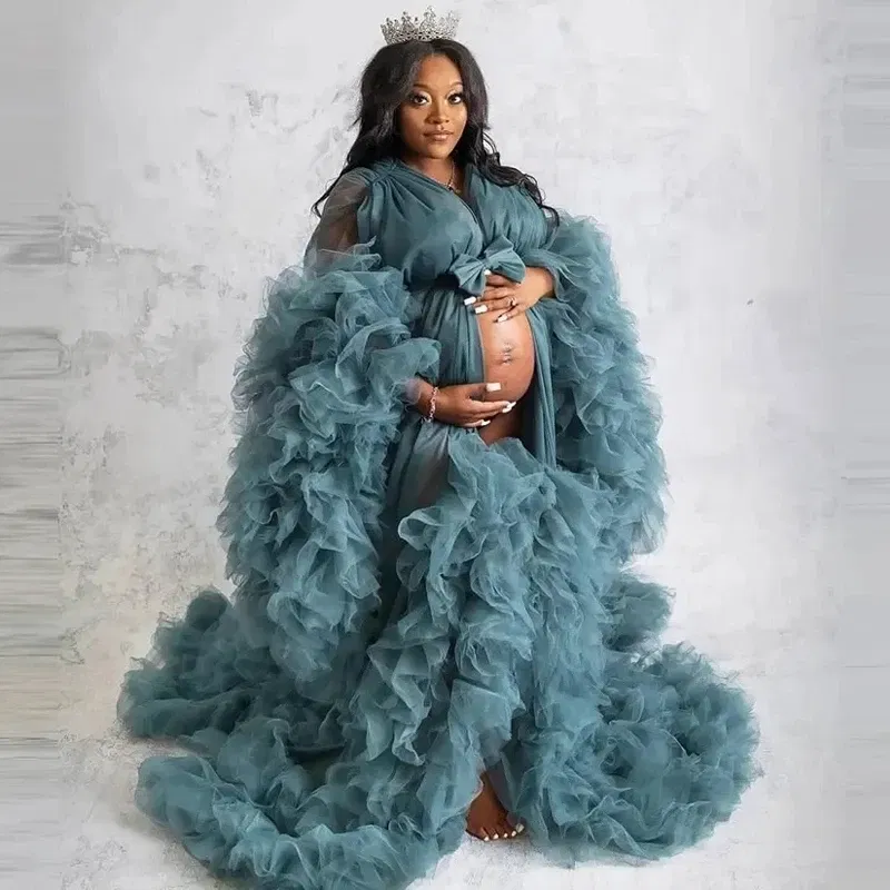 Color: Pink, Maternity Size: L, Ships From: CHINA - Tulle Long Maternity Dress Photoshoot  п?»?°?‚ь?µ  photography dresses baby shower dresses for pregnant woman  п?»?°?‚ь?µ д?»я ?±?µр?