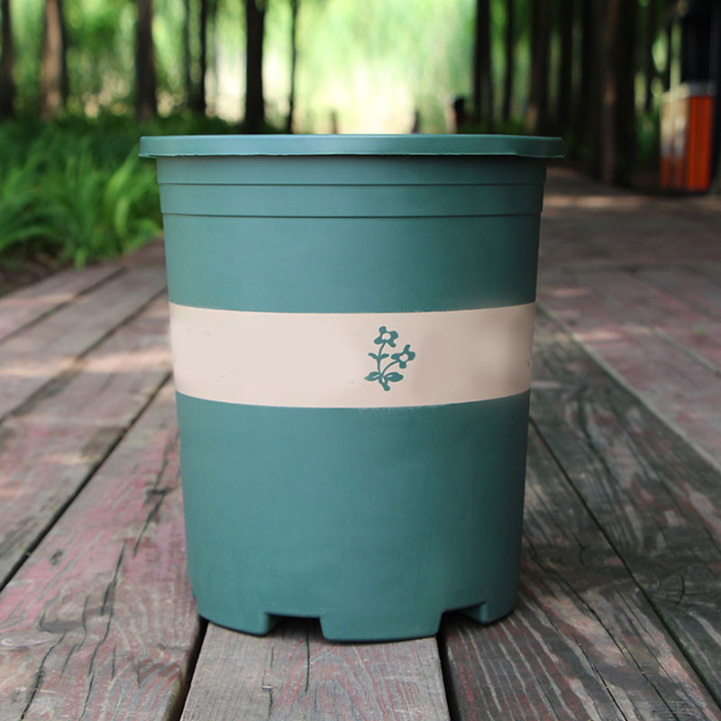 Color: Dark Khaki - Large Round Short Flower Pot Control Root Rose Pot Planting Seedling Thickening Plastic Flower Gallon Pot or Tray Potted Plants