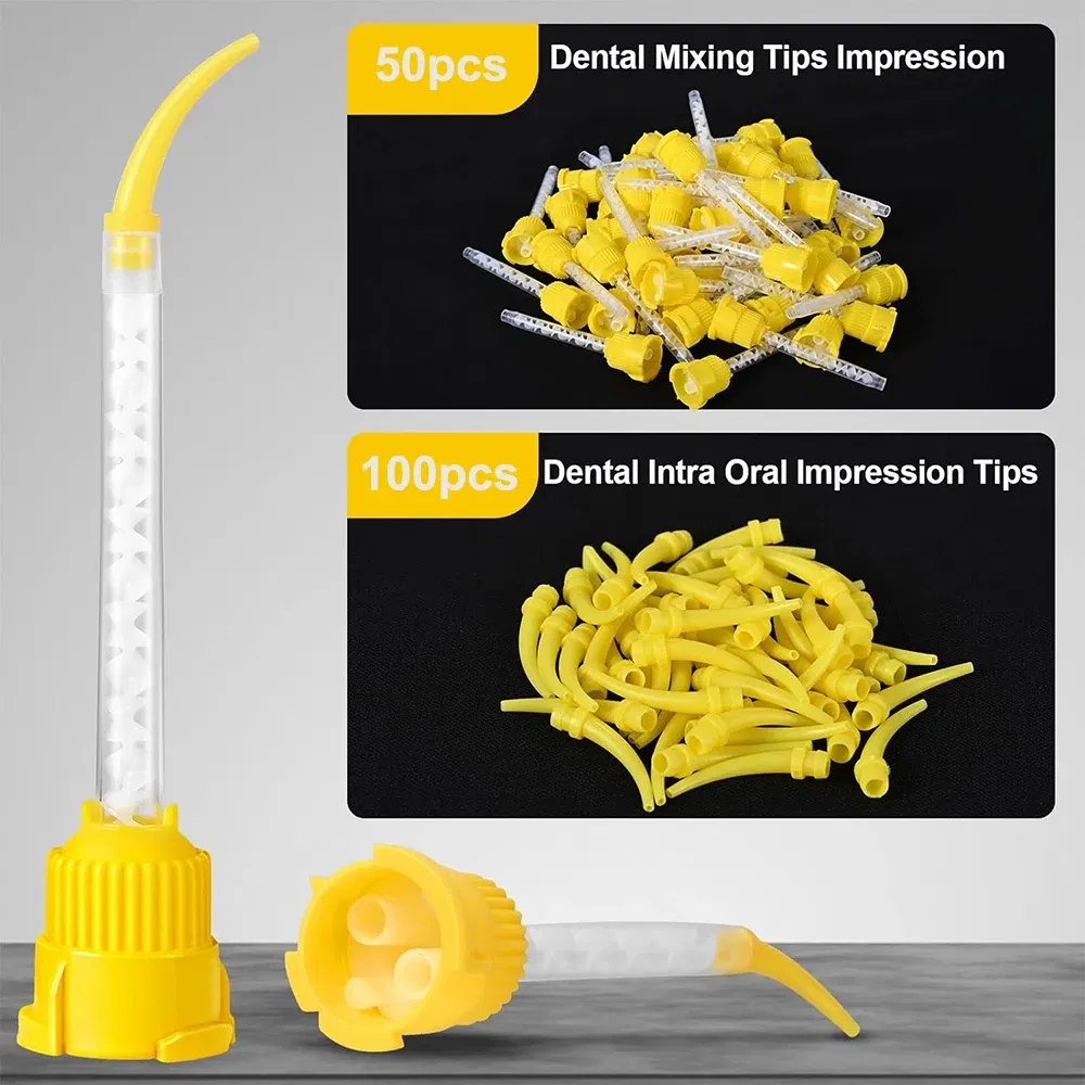 Color: Black - Denspay 50Pc Dental Silicone Rubber Conveying Mixing Head Disposable Impression Materials Mixing Tube Dentistry Materials