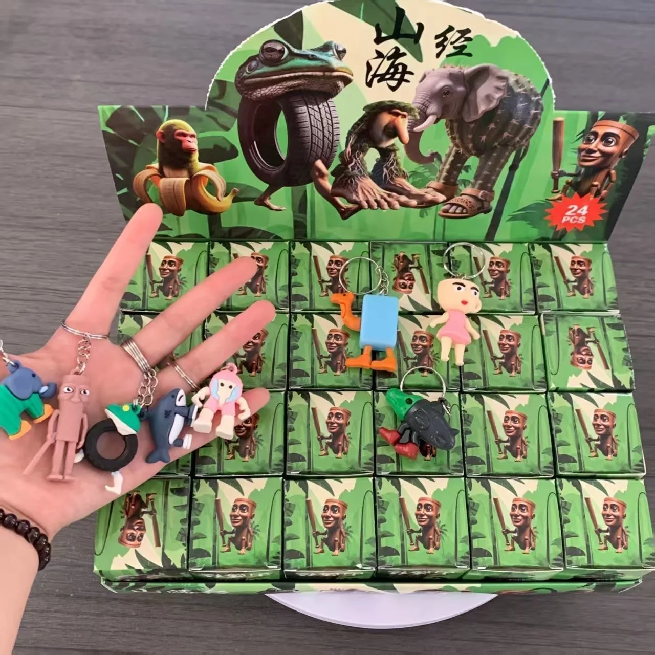 Color: GRAY - 12/24PCS Italian Brainrot Blind Box Toy Tungtungtung Sahur Tralarero Tralala Bombardinocrocodilo Figures Key Chain Birthday Gift