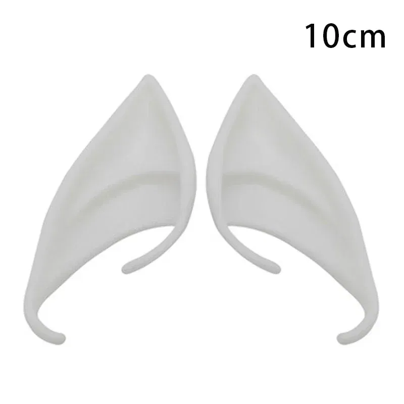 Color: Olive - 1Pairs Cosplay Latex Fairy Angel Elf Ears Halloween Masquerade Party Costumes Halloween Party Decoration Supplies Photo Props
