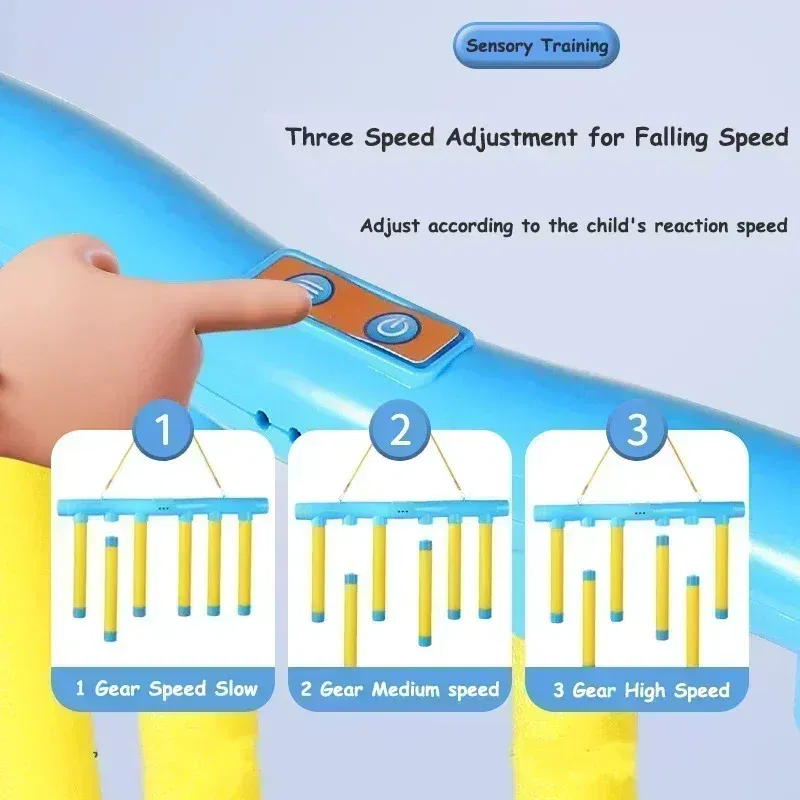 Color: Blue - Challenge Falling Sticks Game Kids Stick Catching Toy Training Reaction Ability Educational Parent-Child Interactive Toy Sports