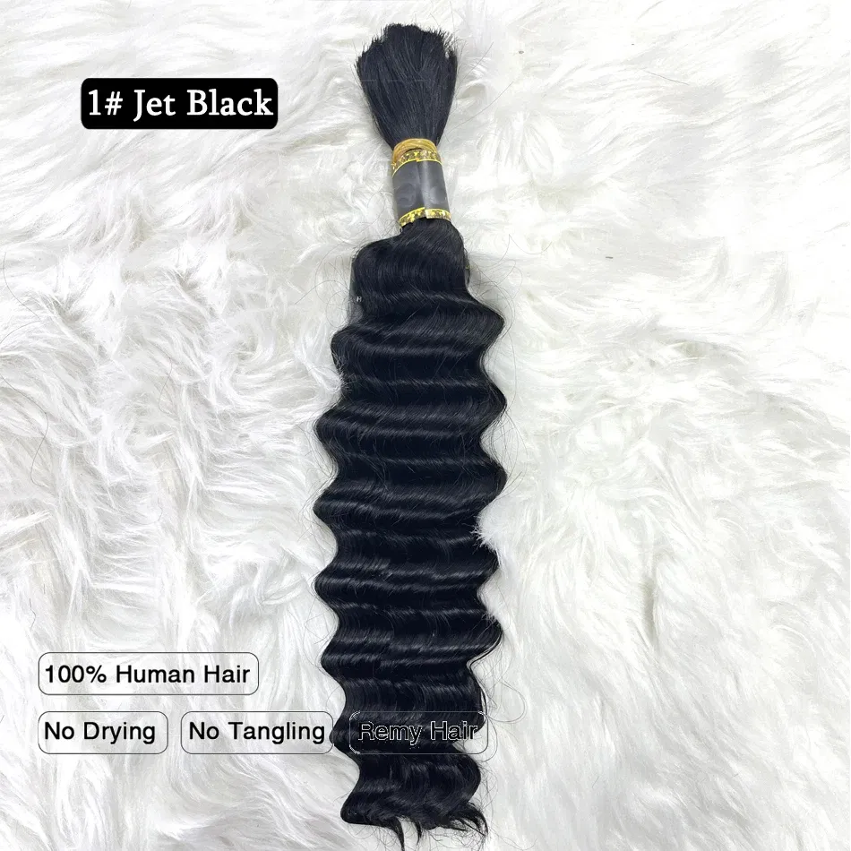 Color: NC/4HL, Stretched Length: 26inches - Pre-Colored Brazilian Deep Wave Bulk Human Hair No Weft Remy Bulk Human Hair 14 To 28 Inch Bulk Hair Extension Crochet Braids