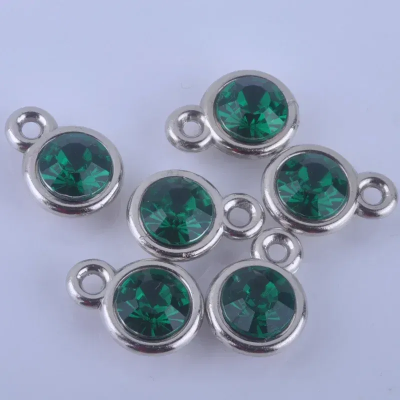 Metal color: Black Zinc Plated - 150pcs/lot mixed Birthstone charms 11mm Acrylic for DIY jewelry
