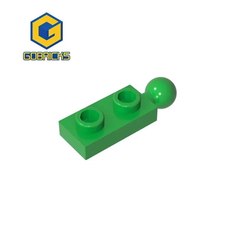 Color: Apricot - Gobricks MOC Compatible Assembles Particles 22890 Plate Modified 1 x 2 with End Towball Building Blocks DIY High-Tech Spare Toys