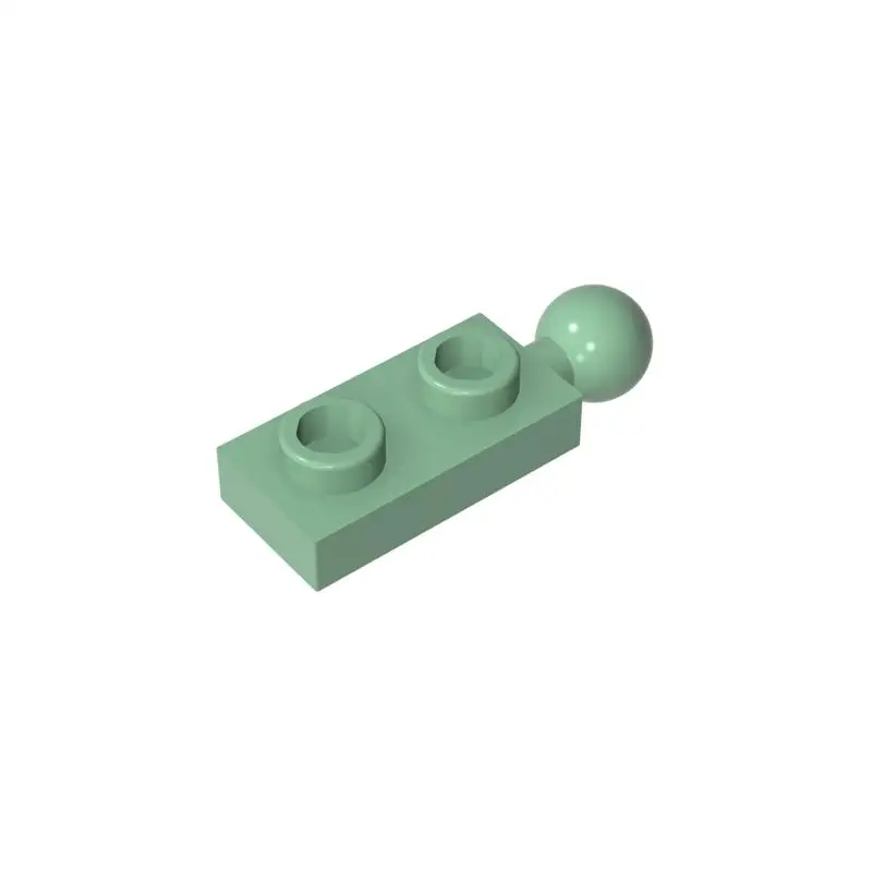 Color: Apricot - Gobricks MOC Compatible Assembles Particles 22890 Plate Modified 1 x 2 with End Towball Building Blocks DIY High-Tech Spare Toys