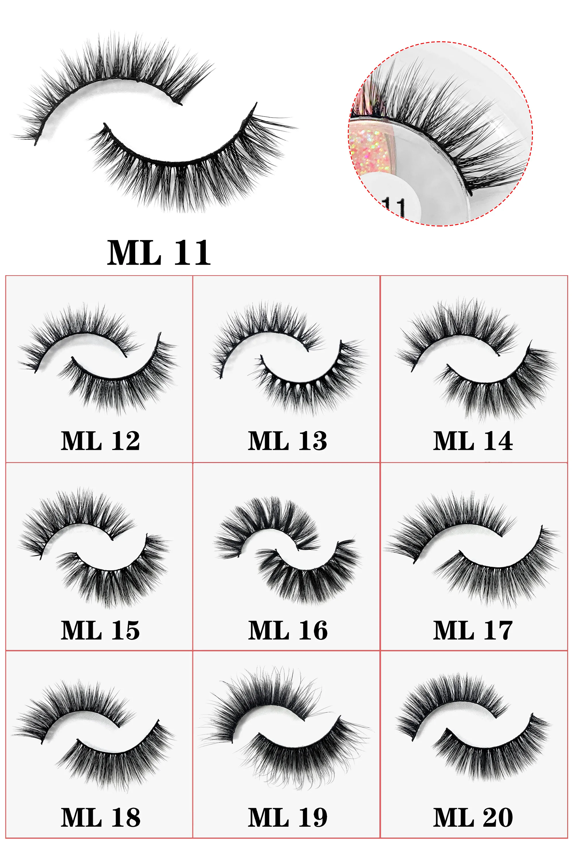 Color: Amy Green, Ships From: United States - Fake Eyelashes Wholesale Fluffy False Eyelashes Makeup Eyelash Extension Accessoires Faux Mink Lashes maquiagem