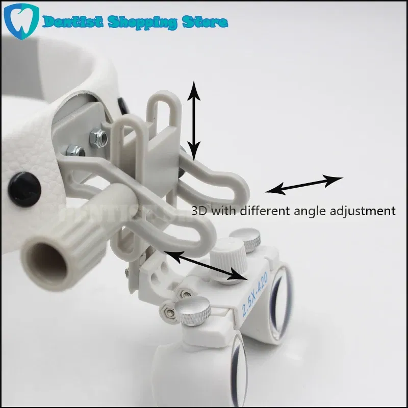 Color: Blue - Headband LED light Medical Surgical Dental Headlight with (2.5X,3.5X optional) Surgical loupes