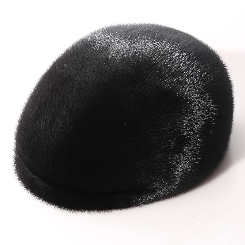 Color: GRAY, Hat Size: S - Real Mink Fur Hat Women'S Winter Fashion Beret Hat Warm Mink Fur Knight Beret Hat Luxury Keep Warm Russian Lady Caps