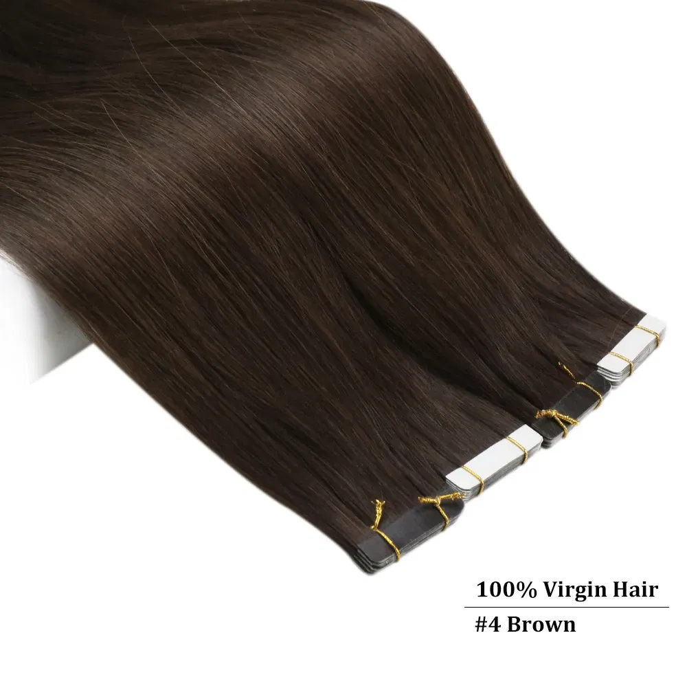Color: P4/8/24, Items per Package: 40 pcs, Length: 14 inches, Life Span: 12 months - [Last 12 Months] Ugeat Tape in Hair Extensions Virgin Human Hair 10A Grade Tape in Extensions  Human Hair