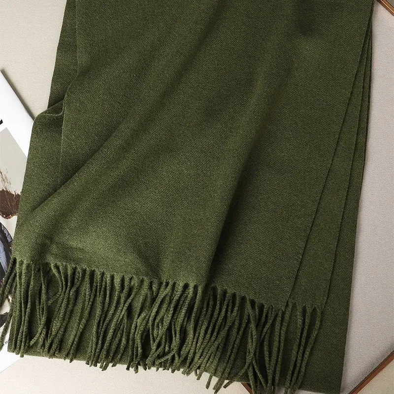 Color: Light purple - New 62 Color Winter Scarf For Women Long Warm Cashmere Scarves Hijab Solid Lady Shawl Wrap Female Pashmina Bandana Head Scarfs