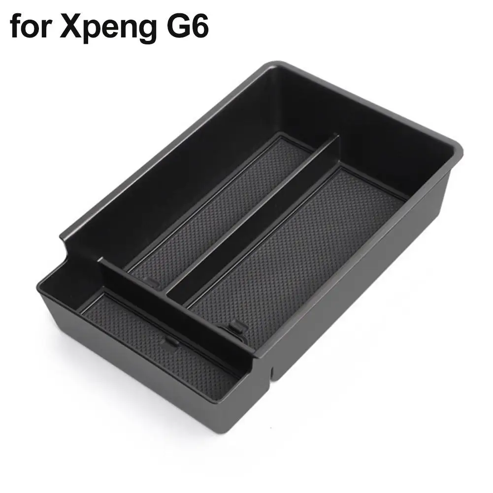For Xpeng G6 Car Center Console Tray Armrest Storage Box Organizer Interior Accessories Stowing Tidying Black Car Accessories