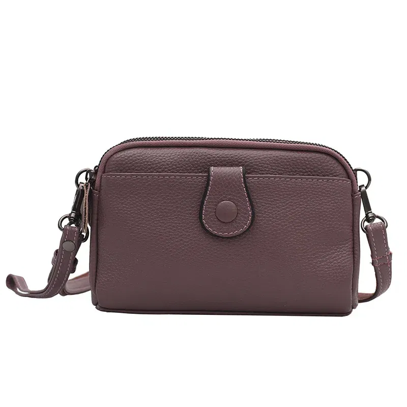 Color: SKY BLUE - Women Genuine Leather Shoulder Bag New Casual Female  Small Crossbody Bags For Women Bag Cell Phone Bag Day Clutches