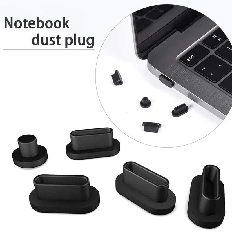 Color: Other - Anti Dust Dirt Plug for MacBook Pro16 MacBook Air 13 MacBook 13 15 Pro Touch Bar Silicone Port Plugs Cover Set 5pcs/set