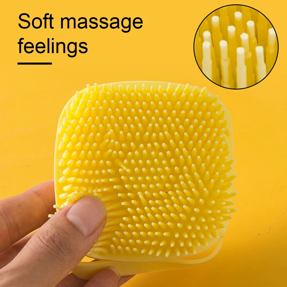 Color: Black - Pet Dog Shampoo Brush Cat Massage Comb Grooming Scrubber Brush for Bathing Soft Silicone Rubber Brushes Pet Shampoo Massager