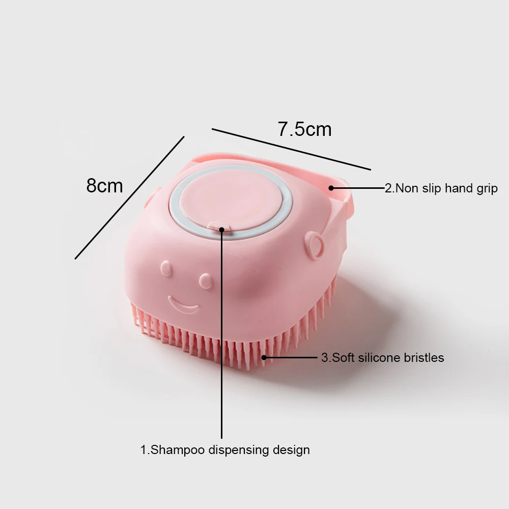 Color: Black - Pet Dog Shampoo Brush Cat Massage Comb Grooming Scrubber Brush for Bathing Soft Silicone Rubber Brushes Pet Shampoo Massager