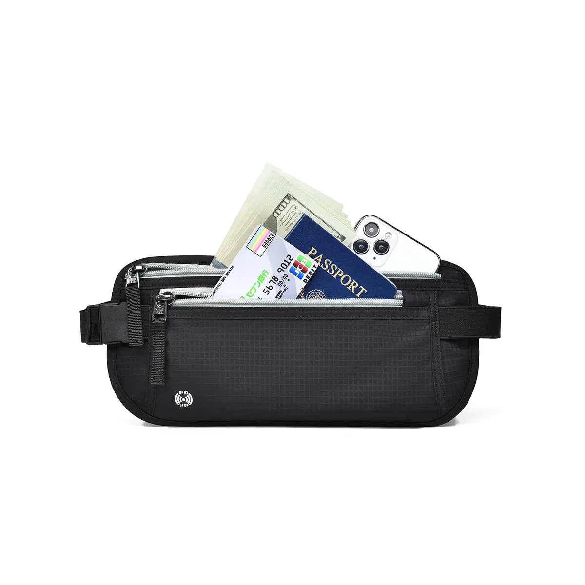Color: Pink - Travel Waist Bag Money Belt Slim Passport Holder RFID Blocking Travel Invisible Pouch Protect Cash Credit Cards Travel Documents