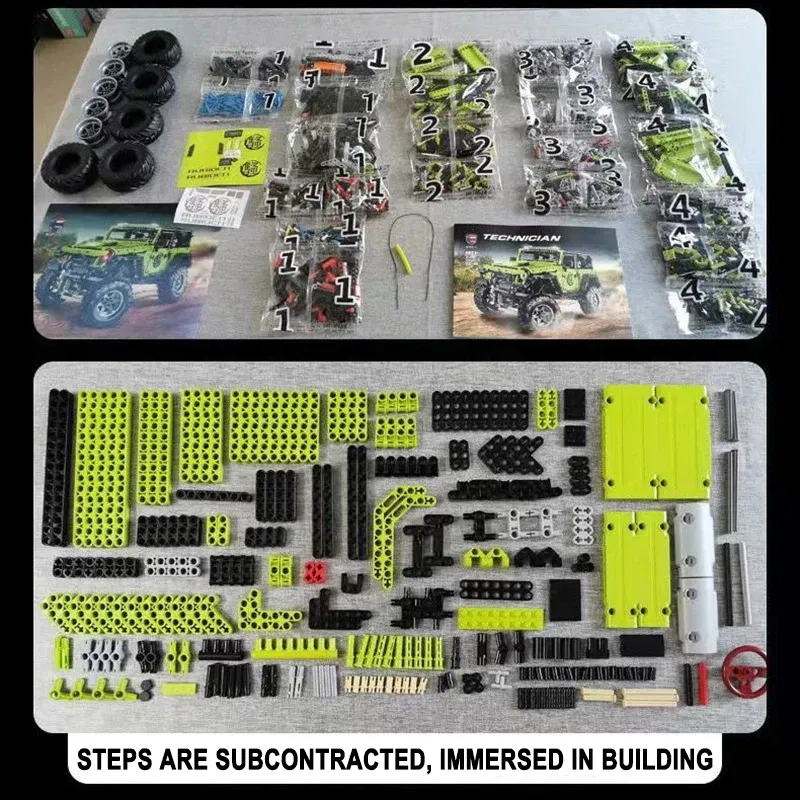 Color: army green - Technical Car APP Remote Control Motor Power SUV Series Building Blocks Bricks MOC Off-road Vehicle Model Sets Boy Toys Kid Gift