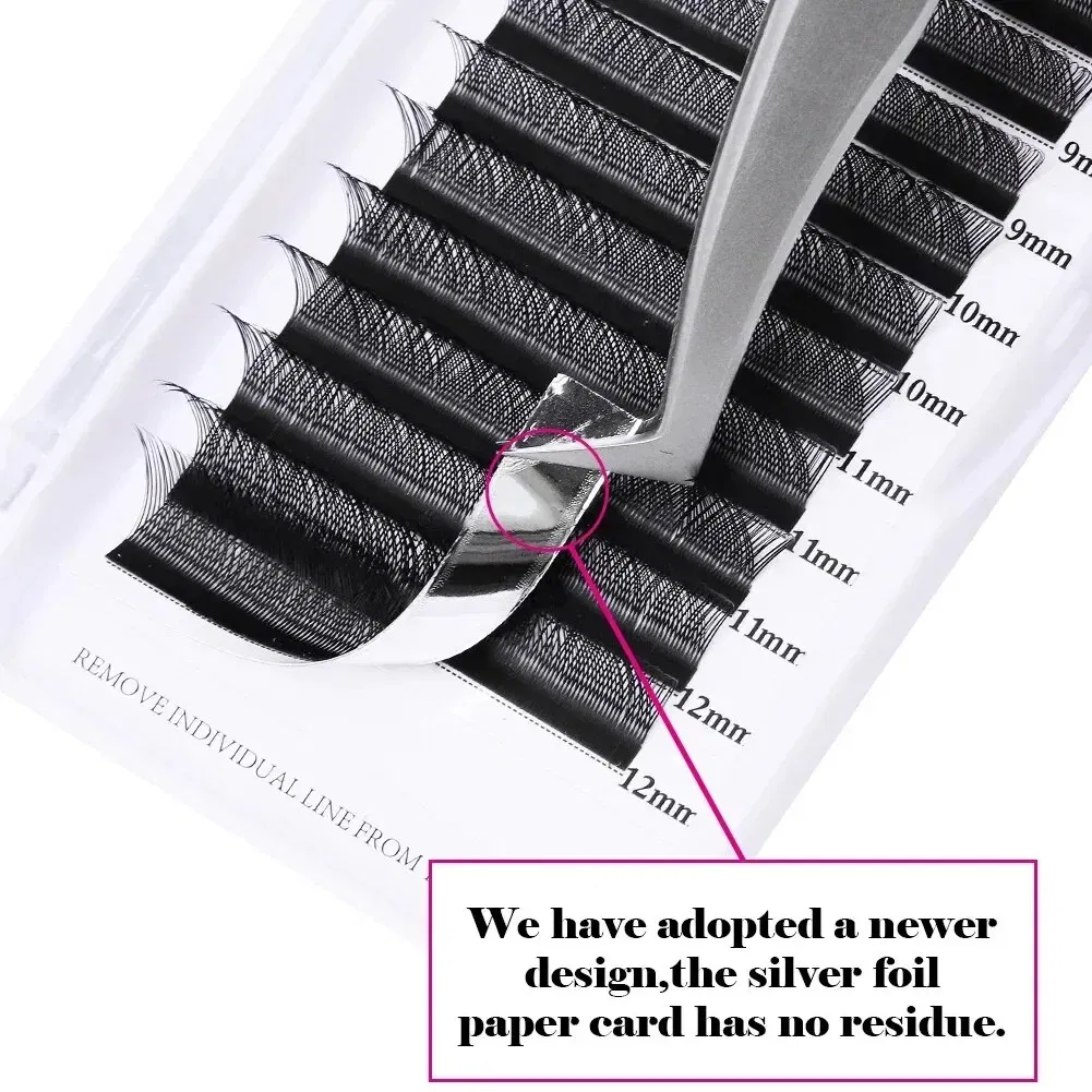 Thickness: 0.07mm, Curl: D, Length: 14mm - FADVAN YY Shape Lashes 2D 0.07 Faux Mink C/D/8-14mm Natural Soft Brazilian Eyelash Premade Volume Fan Lashes Extension