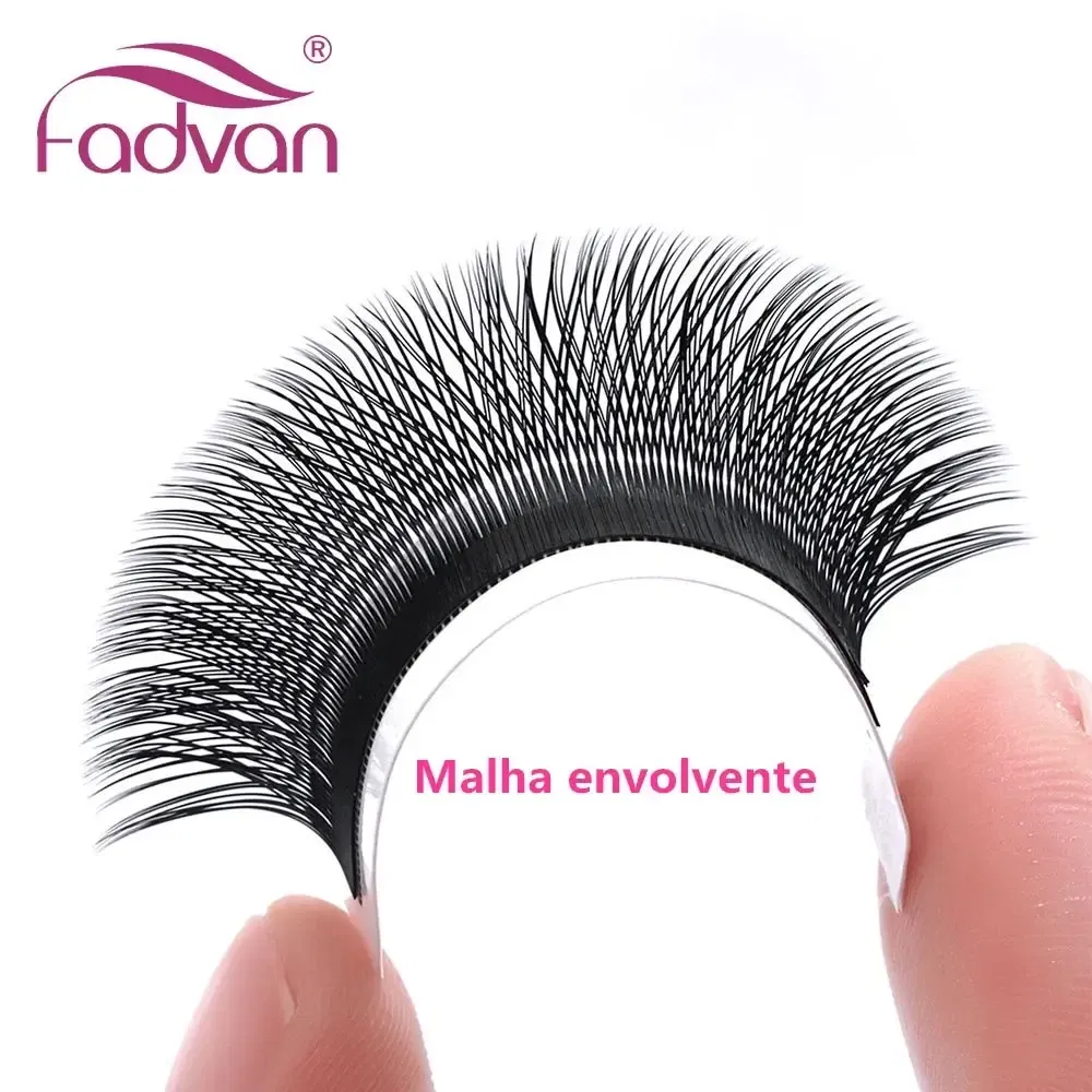 Thickness: 0.07mm, Curl: D, Length: 14mm - FADVAN YY Shape Lashes 2D 0.07 Faux Mink C/D/8-14mm Natural Soft Brazilian Eyelash Premade Volume Fan Lashes Extension