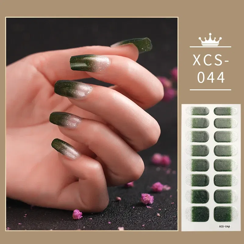 Color: Rust Red - Rose Red Shiny Twinkle Full Cover Nail Stickers Sticker For Nails Self Adhesive Nail Sticker Fashion Nail Stickers Beauty