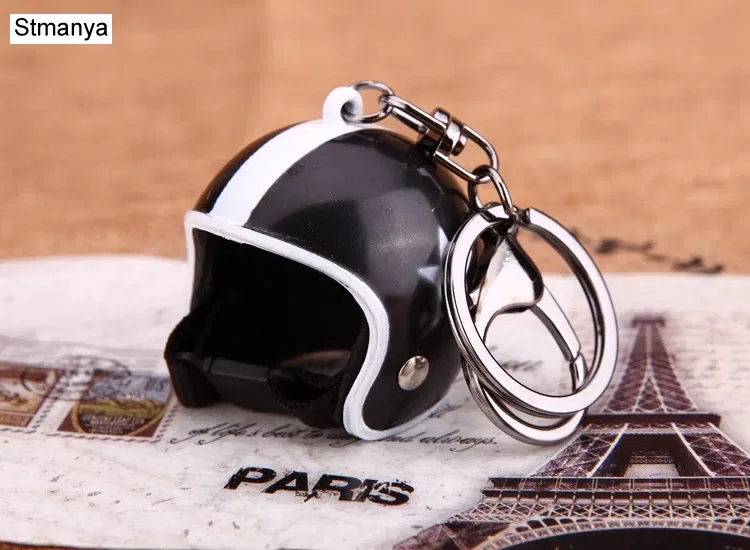 Color: Dark Brown - New Motorcycle Helmets Key chain Women men Cute Safety Helmet Car Keychain Bags Hot Key Ring gift Jewelry wholesale 17022