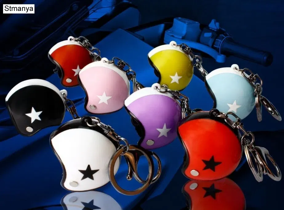 Color: Dark Brown - New Motorcycle Helmets Key chain Women men Cute Safety Helmet Car Keychain Bags Hot Key Ring gift Jewelry wholesale 17022