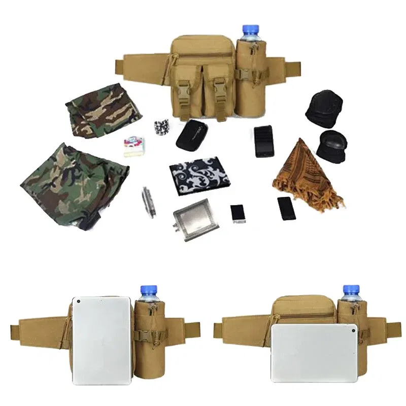 Color: Gold - Waterproof Nylon Fanny Pack Men  Tactical Military Army Waist Bag Hiking Outdoor Camping Shoulder Bum Belt Bum Sport Chest Bags