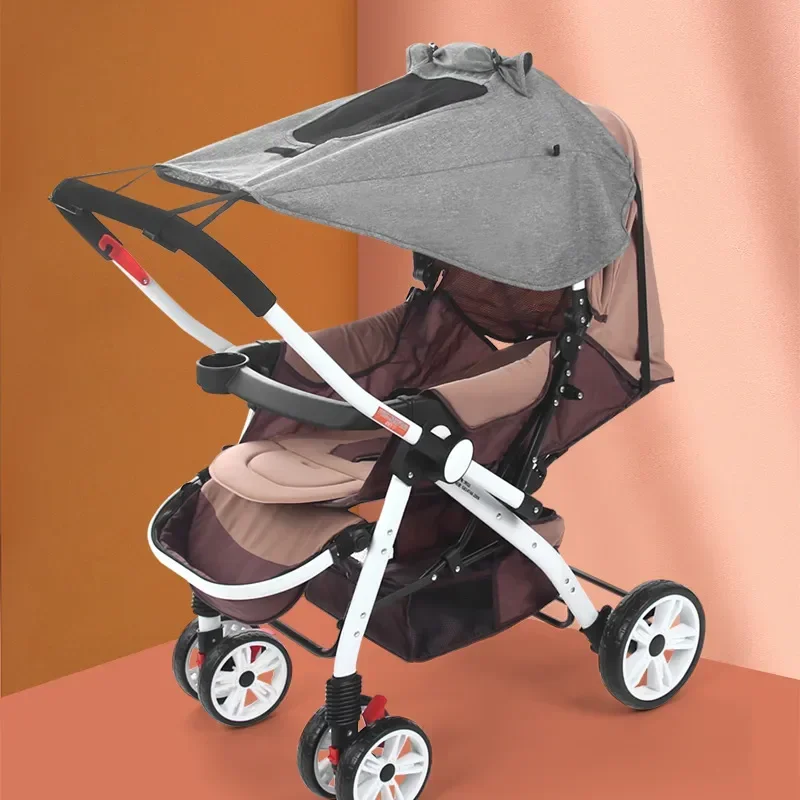 Color: PURPLE - Universal Baby Stroller Accessories Sun Shade UV Protection Sunshade Carriage Canopy Cover for Prams Infants Car Seat Sun Visor