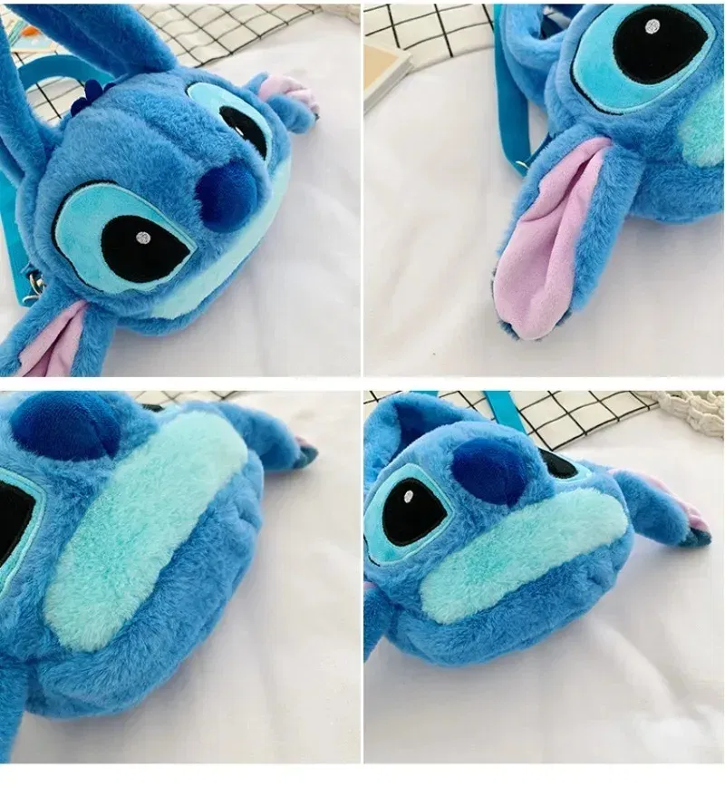 Color: green - Disney Lilo & Stitch Plush Toys Kawaii Tigger Winnie The Pooh Anime Stuffed Toys Children Cartoon Plushie Soft Girls Plush Bag