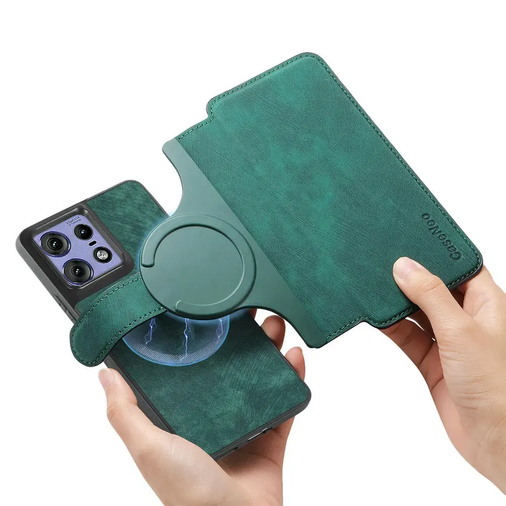 Color: Brown, Material: ABS - Edge 50 60 Fusion 5G Flip Case For Motorola Edge 60 Pro 2In1 Detachable Leather Wallet Funda Moto Edge 50 Neo 60 Pro S50 Cover